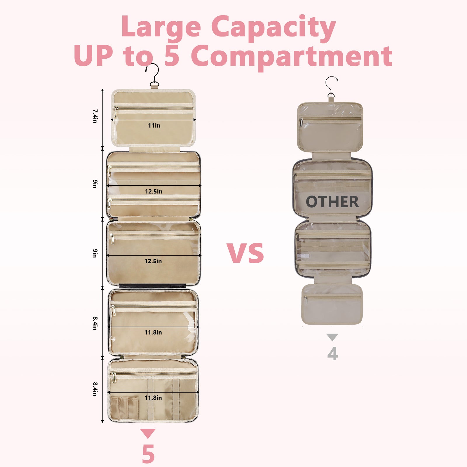 urophylla 4-in-1 Detachable Hanging Toiletry Bag