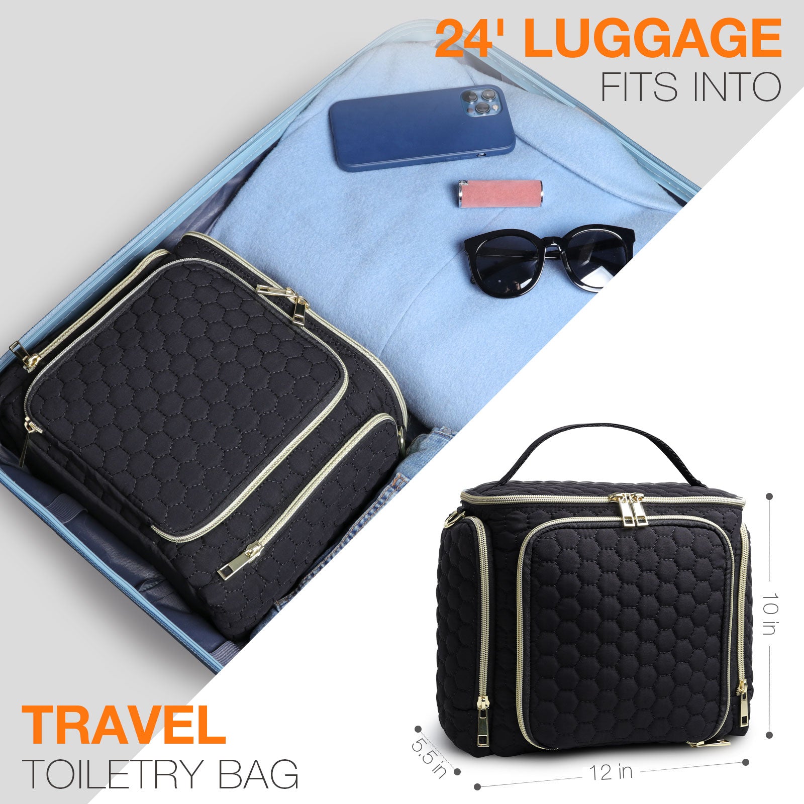 Multi-functional Crossbody Toiletry & Cosmetic Bag