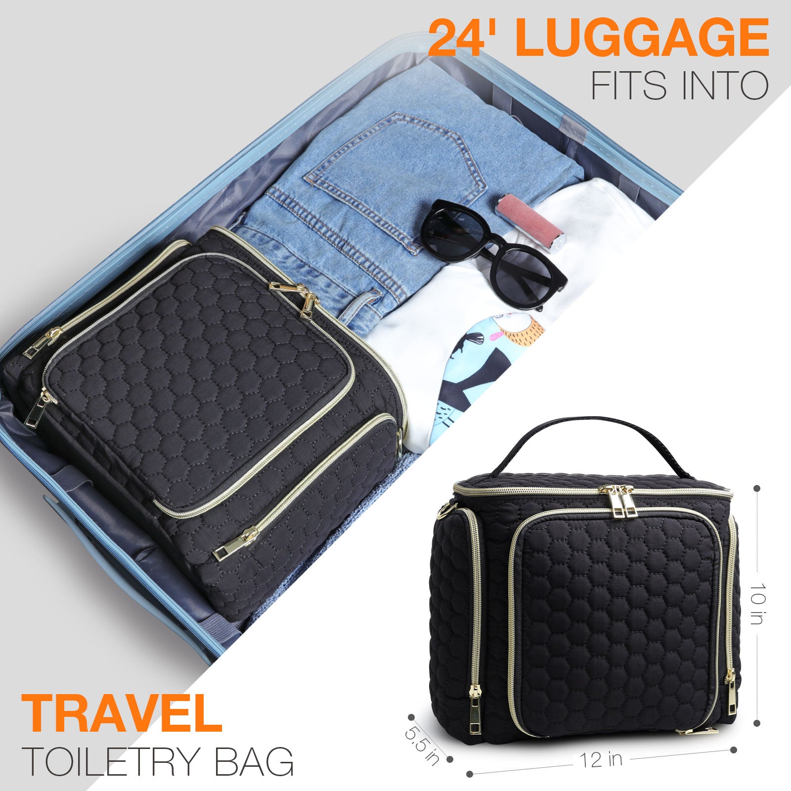 Multi-functional Crossbody Toiletry & Cosmetic Bag